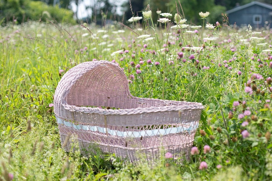 wooden bassinet